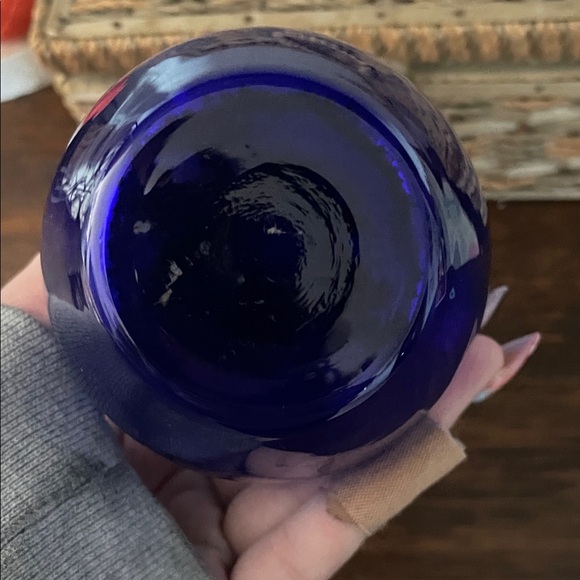 Cobalt Blue Bud Vase with Ruffled Edge - Picture 3 of 3